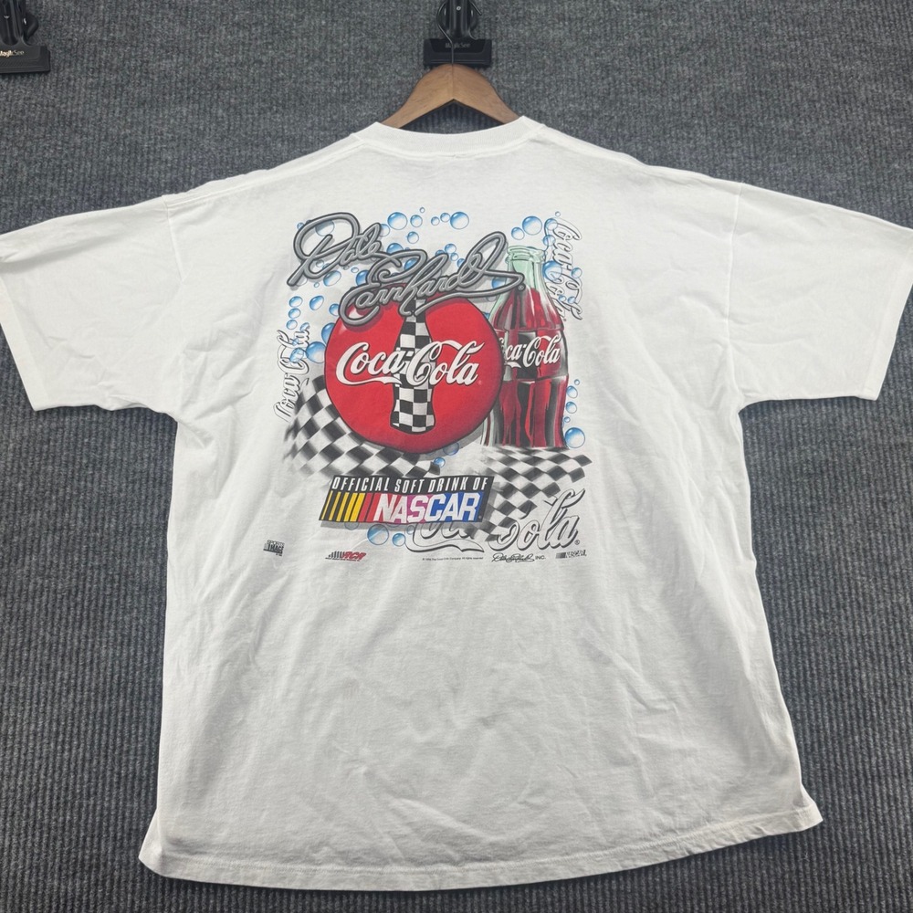 Competitors View T-Shirt Mens 2XL White Excellent 1998 Dale Earnhardt Coca-Cola